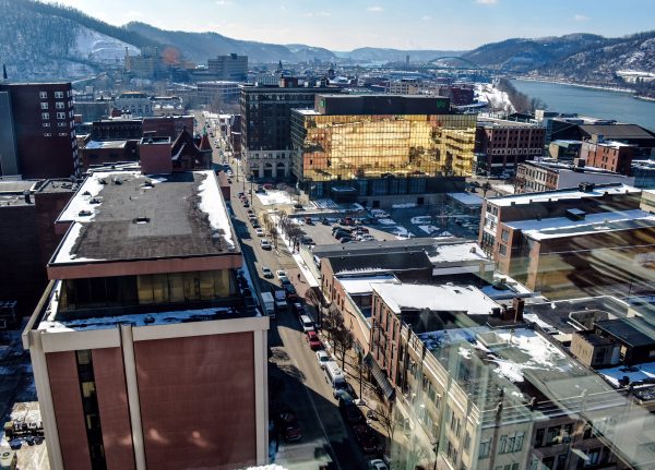 The landscape of downtown Wheeling changed during the 1970s with the construction of Wesbanco Bank's headquarters on the corner of 14th and Market streets.