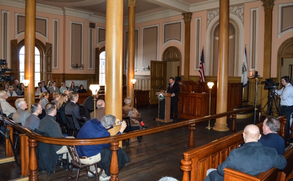 Wheeling Vice Mayor Gene Fahey addressed a large gathering that attended the press conference. Fahey said he believes the rest of the nation will soon learn the important role the Upper Ohio Valley played in the formation of the rest of the country.