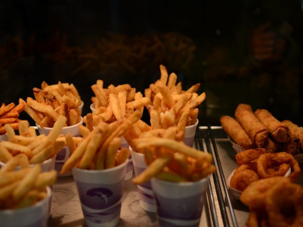 There are many side dishes from which to choose at Coleman's Fish Market, including the french fries, Jo-Jos, shrimp and egg rolls, and onion rings.