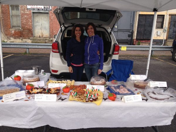 Francesca Meluzzi & Elisa Chiarioni at the “La Torta” stand at the OV Farmers Market.