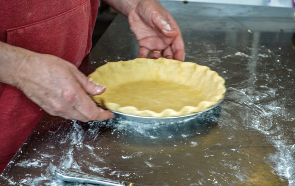 A signature of the pies made by Jim Oliver is the crust pinch, a feature he says has been noticed by those purchasing his products.