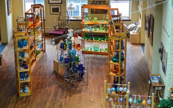 The second floor of the Artisan Center houses the Gift Emporium, a retail shop that offers a plethora of products produced in the Mountain State.