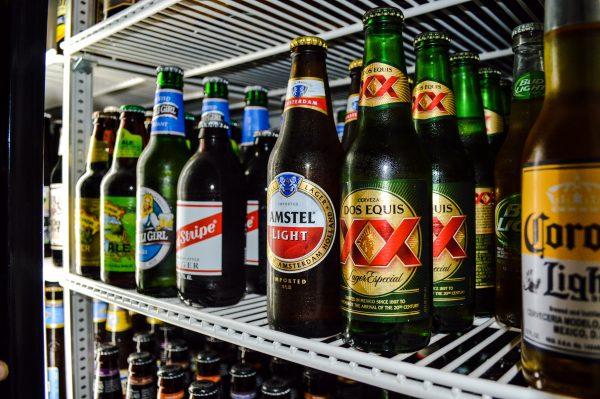 A tavern offers a a plethora of domestic and imported beers.