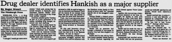 Donnie Clark made headlines in the Pittsburgh Press when he testified in federal court against mobster Paul Hankish in 1990.