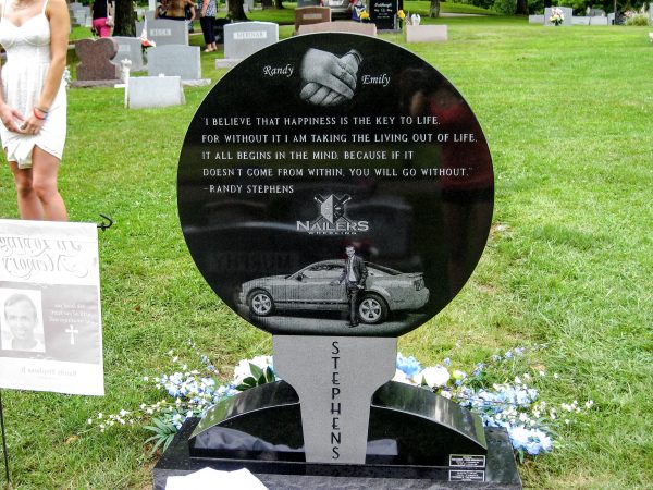 Randy's memorial marker at Greenwood Cemetery.