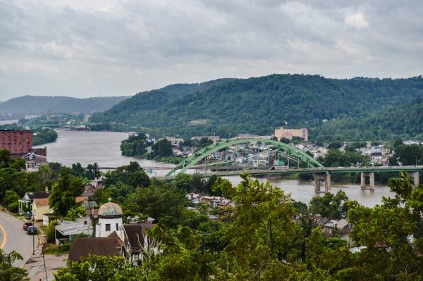 Downtown Wheeling is in plain view from the overlook.