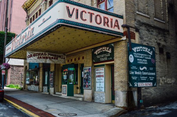 The Victoria Theater is located at 1228 Market Street in downtown Wheeling.