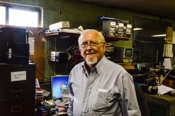 Chuck Schultz has been the electronics technician for Duvall's for several decades.