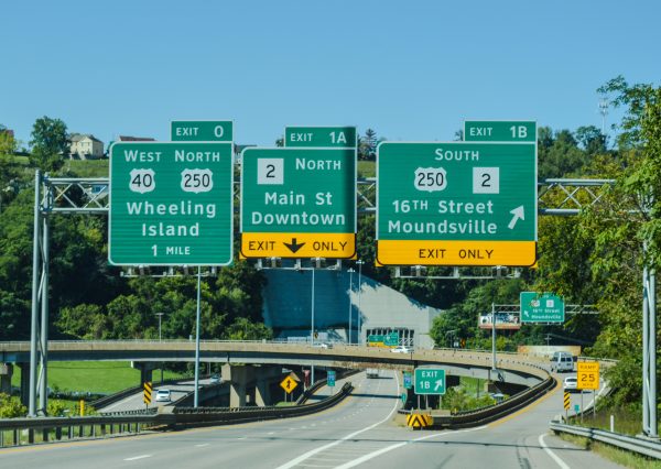Motorists approaching downtown Wheeling via Interstate 70 westbound have plenty of travel options before Wheeling Tunnel.