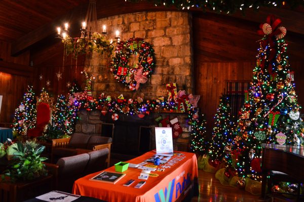 Oglebay's Wilson Lodge has been decorated for the thousands of holiday tourists that visit the municipal park each year.