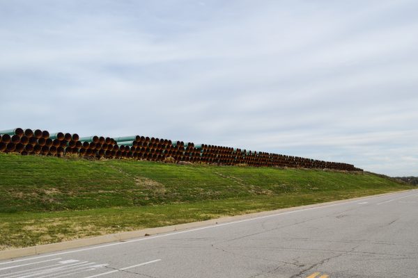 This "laydown yard" is leased by Carl Smith Pipeline and is located adjacent to Walmart at The Highlands in Ohio County.