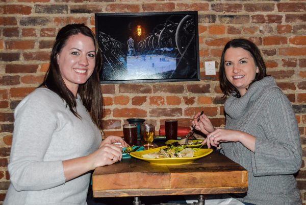 Greta Wetzel from the Washington, D.C. area visits the brewpub with long-time friend Rachael Wagner from the Woodsdale section of Wheeling. 