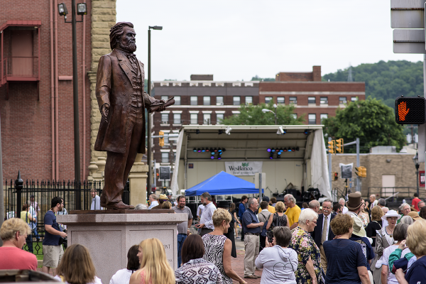 The Francis Pierpont statue was unveiled during the 2015 Wheeling Arts Fest.