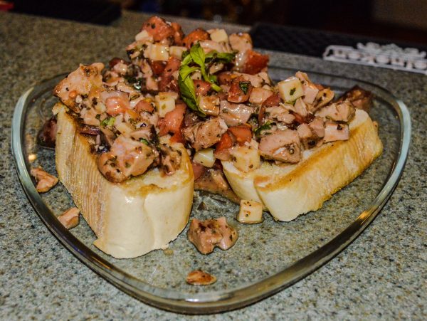 One of several appetizer's on the menu at Ozzie's Bar & Grill - the Chicken Brushetta.
