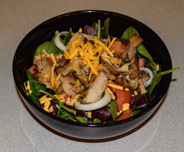 The Grilled Chicken Salad is one of several healthy items that's available.