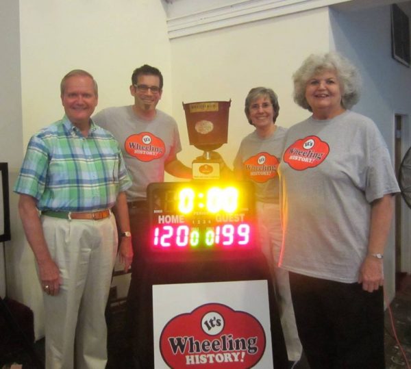 The inaugural "It's Wheeling History" trivia champions, the Past Maters: Jay Frey, Hal Gorby, Jeanne Finstein and Kate Quinn.