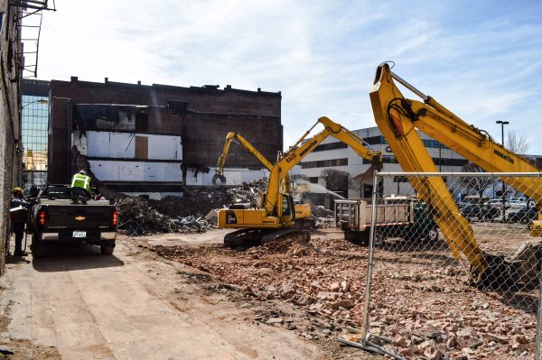 The demolition of four buildings has taken place on the corner of 12th and Main streets the past two weeks.