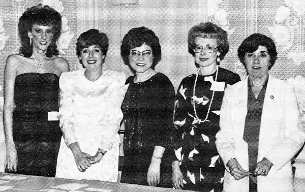 My mother, Marilyn Novotney (fourt from left) attended many of the employee banquets with her co-workers.