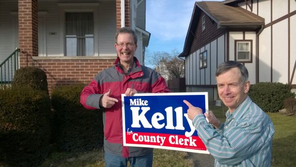 Mike Kelly, the candidate, and Mike Kelly, the cousin who is a retired Madison Elementary teacher who is still involved with tutoring.