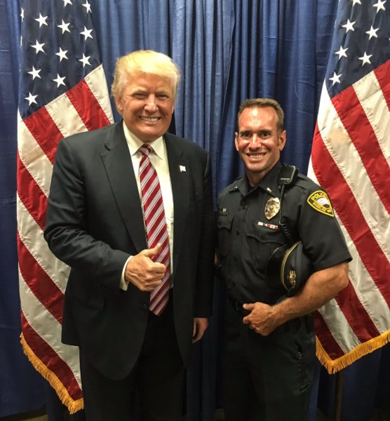 Donald Trump with Wheeling Police Lt. Phil Redford.