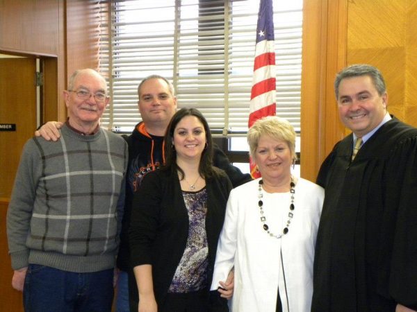 The Hoffman family was in full force when Kathie was sworn in for her second term by Ohio County Circuit Court Judge James Mazzone.