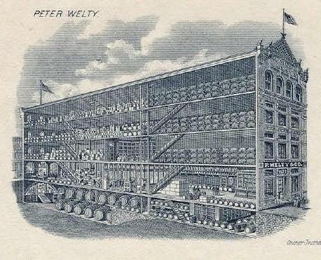 This illustration shows the size of the Welty building that once housed a distribution business in downtown Wheeling.