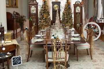 Holiday decorations at the Ogelabay Institute Mansion Museum
