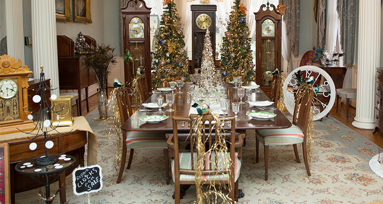 Holiday decorations at the Ogelabay Institute Mansion Museum