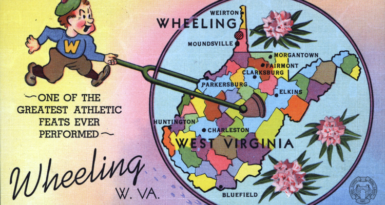 wheeling postcard