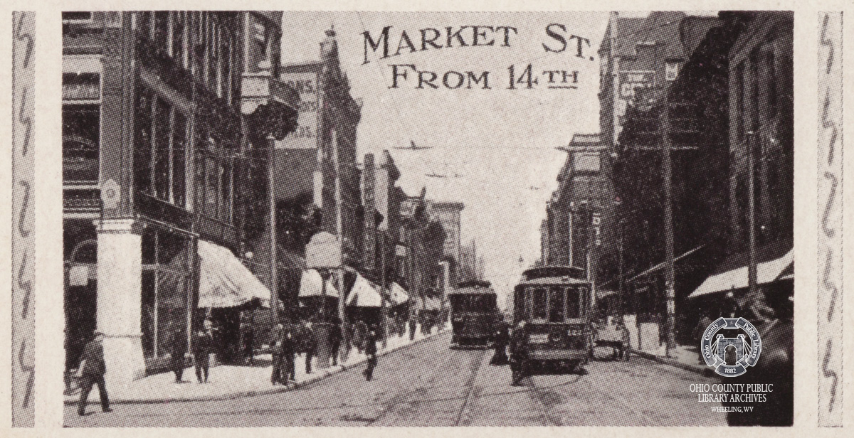 market st wheeling postcard