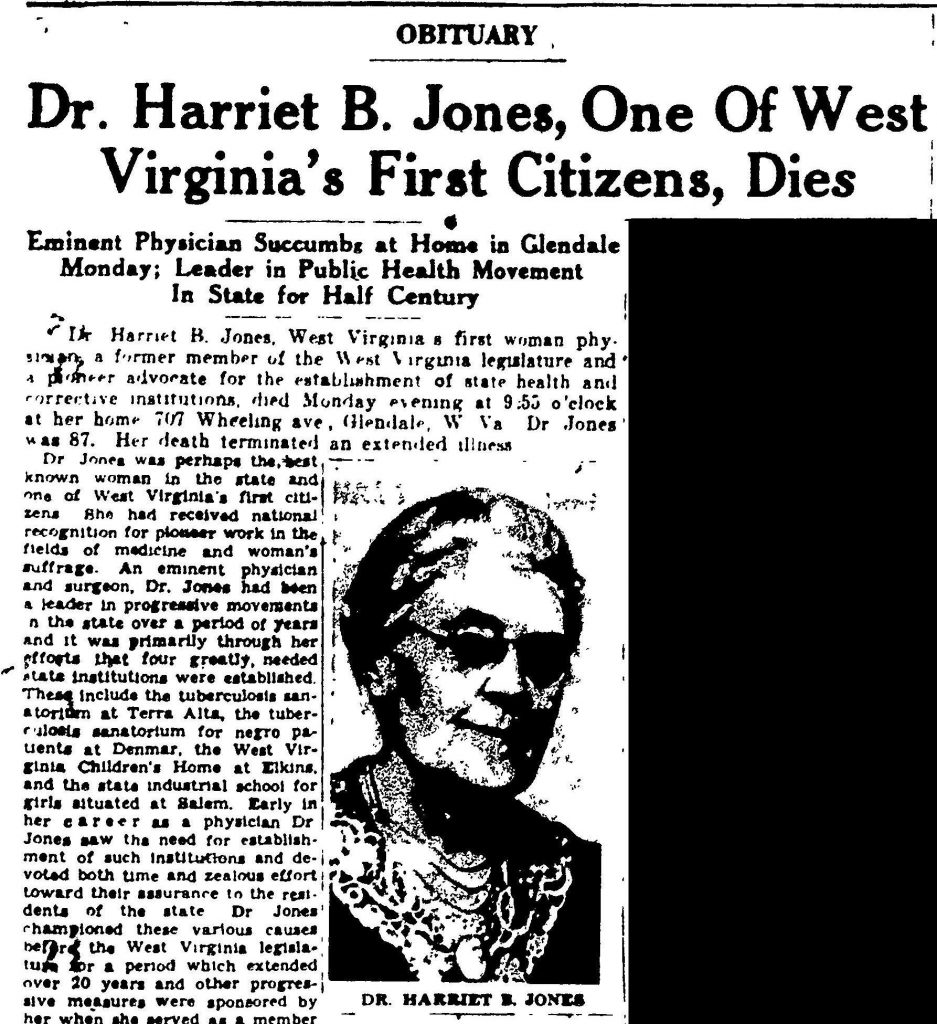 Obituary of Dr. Harriet B. Jones