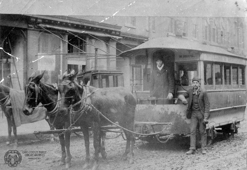 An early mule-drawn Citizens Railway Streetcar