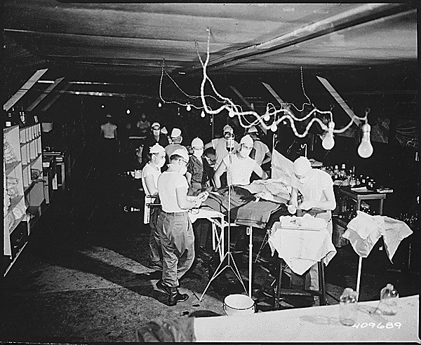The inside of an operating room at at the 8209th MASH in 1952