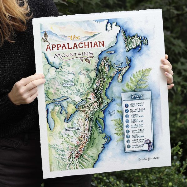 Rosalie Haizlett - Topographic Map of the Appalachian Mountains.jpg A topographic map illustration of the Appalachian Mountains by Rosalie Haizlett.