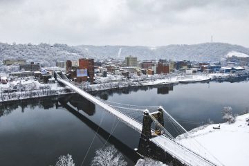 how wheeling almost lost its suspension bridge wheeling suspension bridge in the winter